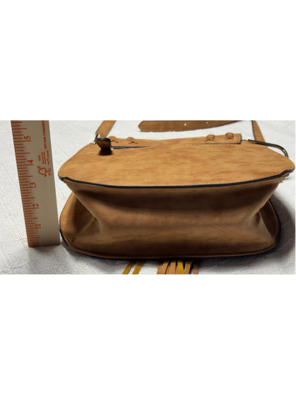 EUC Franco Sarto Western Equestrian Boho Tan Faux Leather "Rex" Saddle Bag - Picture 6 of 9